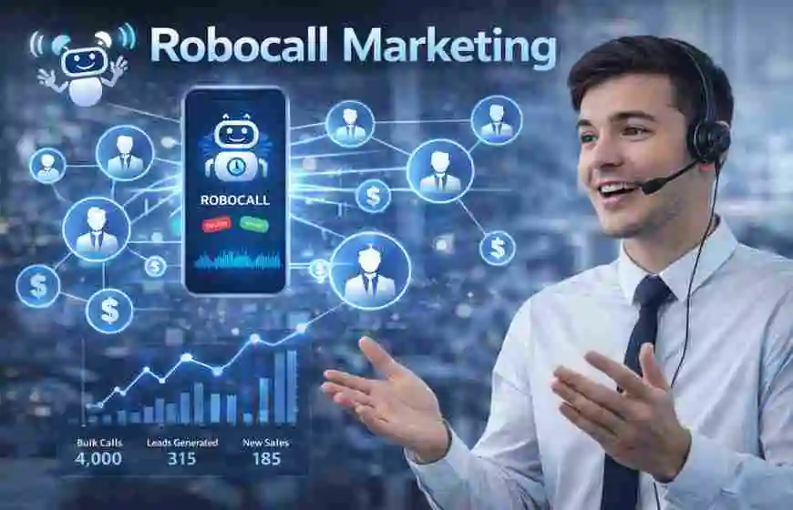 Robocall marketing campaign platform for automated voice promotions