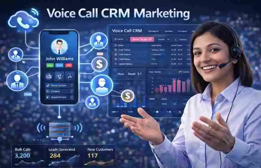 Voice call CRM dashboard for lead management and campaign tracking