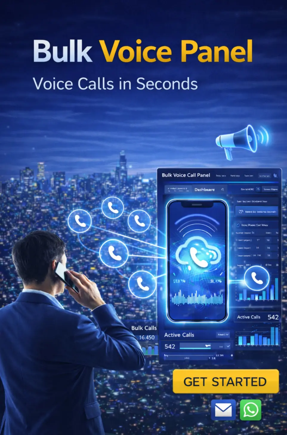 Bulk voice call campaign panel demo interface